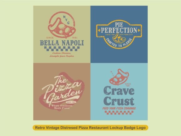 Download Retro Vintage Pizza Restaurant Badge - Premium Bundle